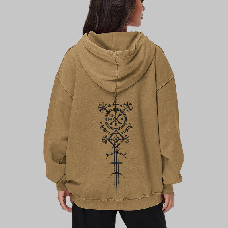 WorldNorse Vegvisir Double-Sided Print Washed Hoodie - image 33