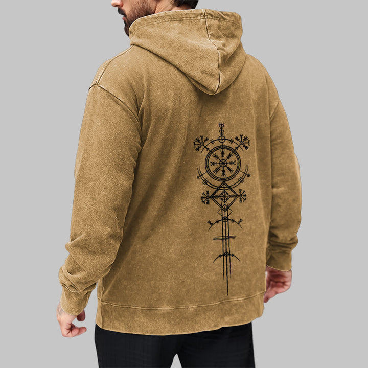 WorldNorse Vegvisir Double-Sided Print Washed Hoodie - image 31
