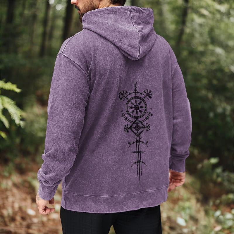 WorldNorse Vegvisir Double-Sided Print Washed Hoodie - image 37
