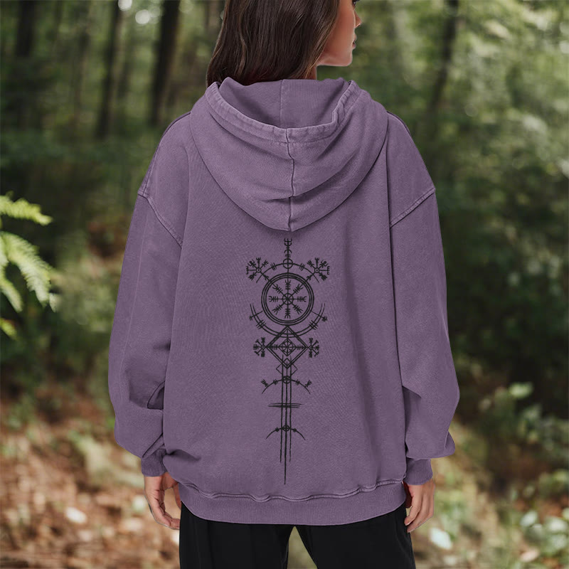 WorldNorse Vegvisir Double-Sided Print Washed Hoodie - image 39