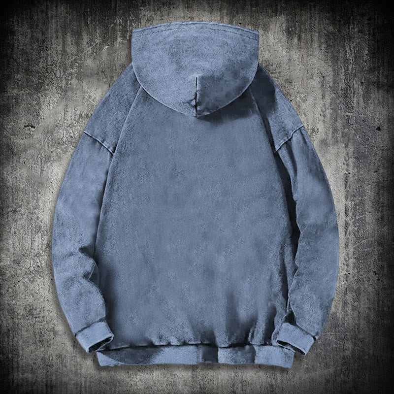 WorldNorse Tribal Bird & Viking Design Washed Hoodie - image 20