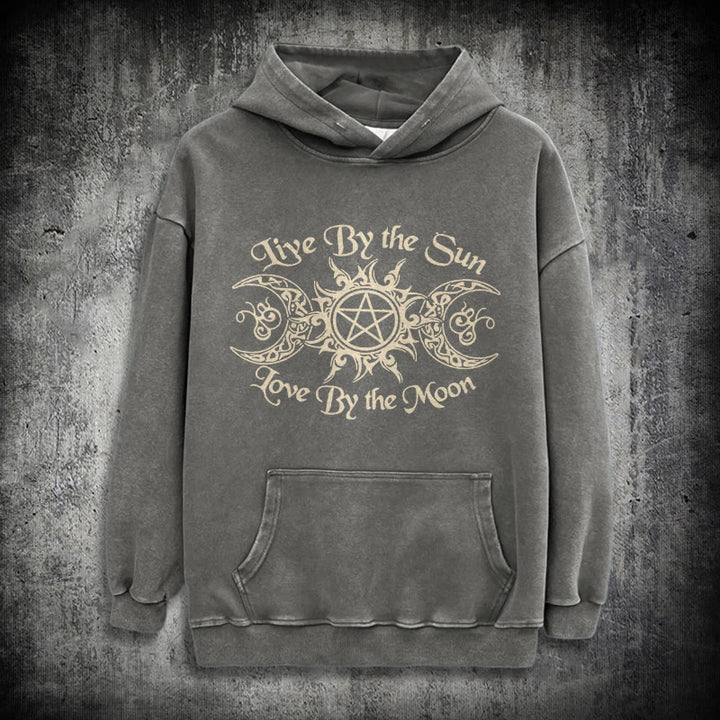 WorldNorse Live By The Sun Celtic Knot Washed Hoodie - Grey - 3XL - image 11