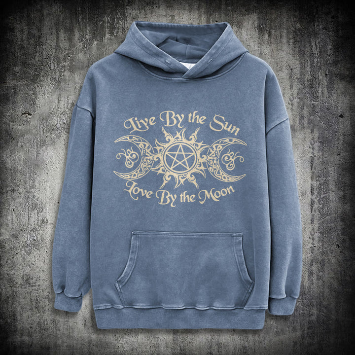 WorldNorse Live By The Sun Celtic Knot Washed Hoodie - Blue - 3XL - image 18