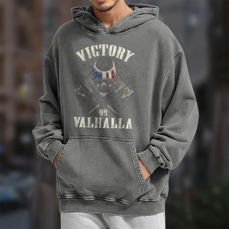 WorldNorse Victory Or Valhalla Warrior Washed Hoodie - image 17