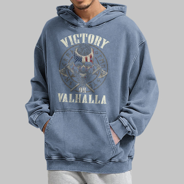 WorldNorse Victory Or Valhalla Warrior Washed Hoodie - image 23