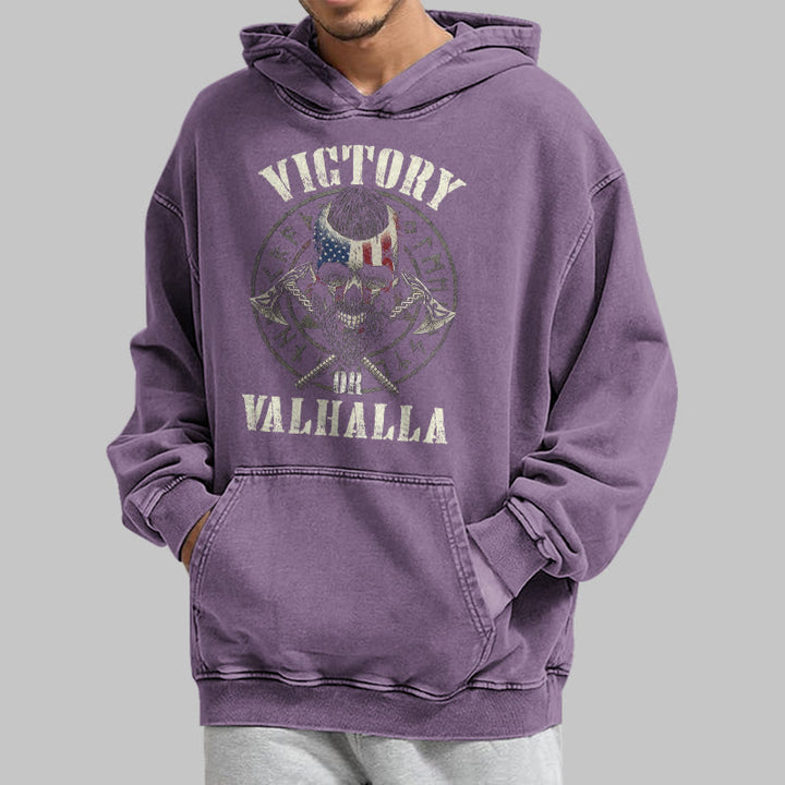 WorldNorse Victory Or Valhalla Warrior Washed Hoodie - image 36