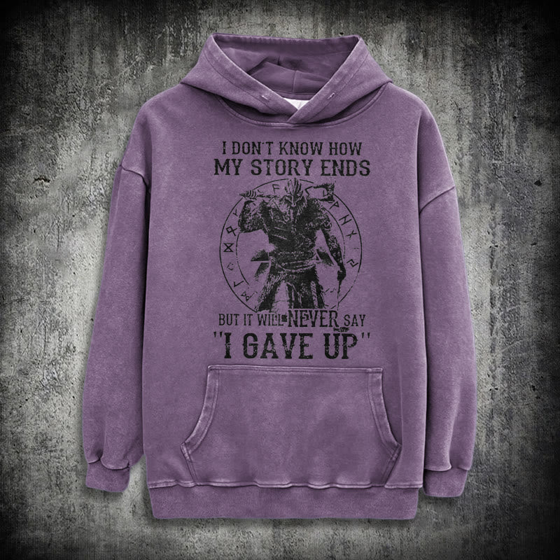 WorldNorse It Will Never Say ''I Gave Up'' Washed Hoodie - Purple - 3XL - image 32