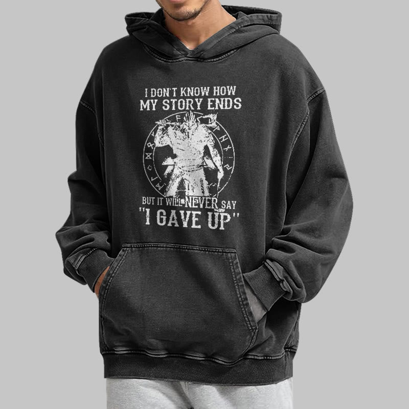 WorldNorse It Will Never Say ''I Gave Up'' Washed Hoodie - image 4