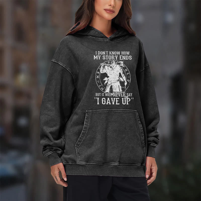 WorldNorse It Will Never Say ''I Gave Up'' Washed Hoodie - image 11
