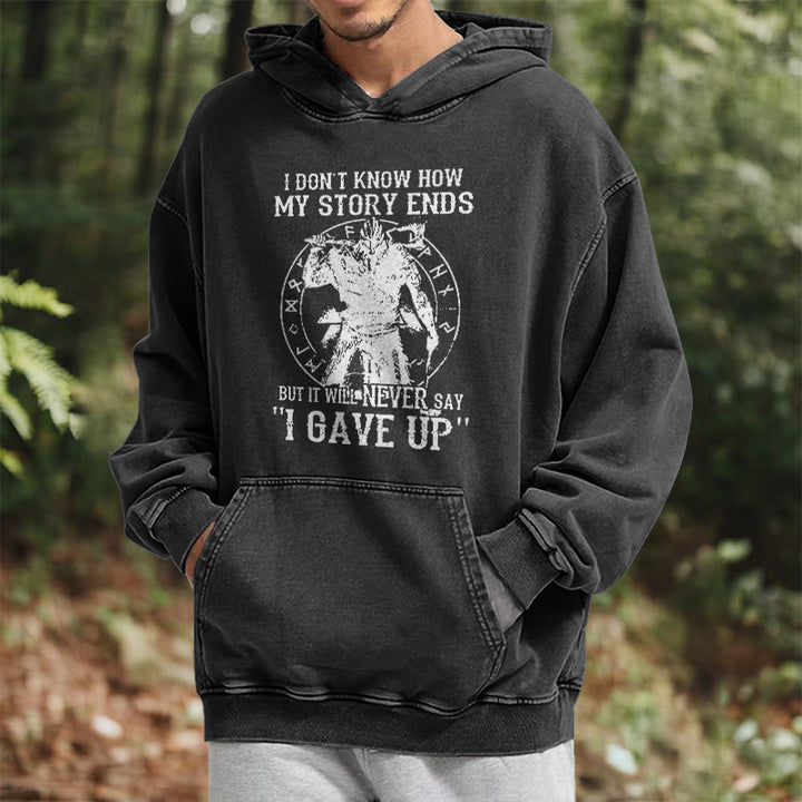 WorldNorse It Will Never Say ''I Gave Up'' Washed Hoodie - image 6