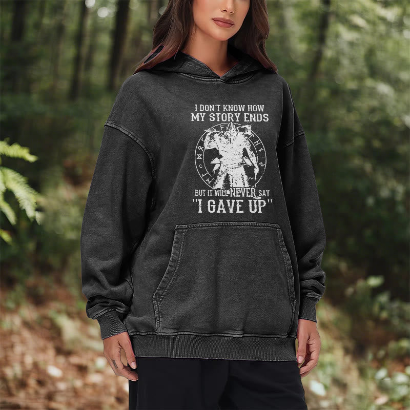 WorldNorse It Will Never Say ''I Gave Up'' Washed Hoodie - image 10
