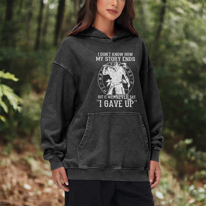 WorldNorse It Will Never Say ''I Gave Up'' Washed Hoodie - image 10