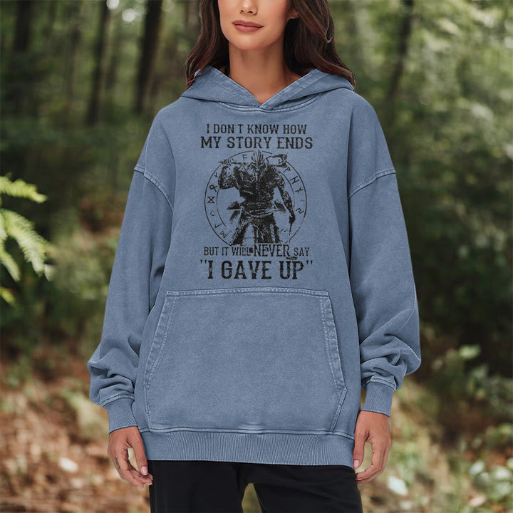 WorldNorse It Will Never Say ''I Gave Up'' Washed Hoodie - image 24