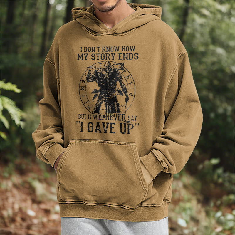 WorldNorse It Will Never Say ''I Gave Up'' Washed Hoodie - image 29