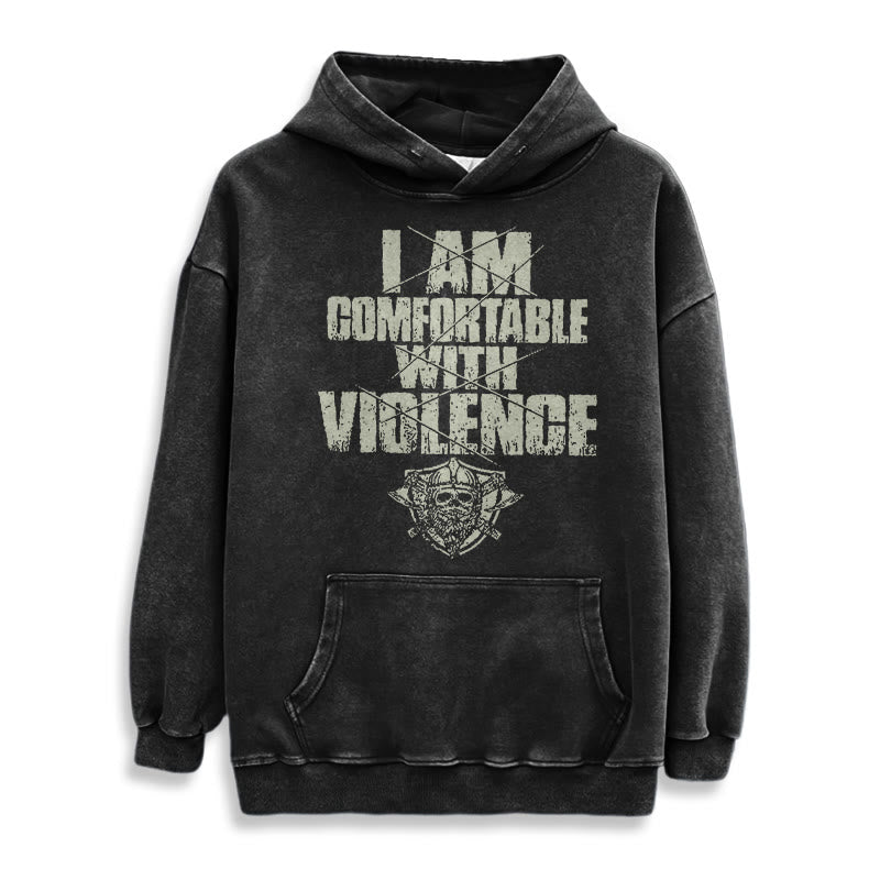 WorldNorse I Am Comfortable With Violence Washed Hoodie - image 2