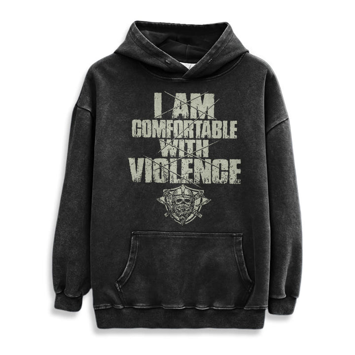 WorldNorse I Am Comfortable With Violence Washed Hoodie - image 2