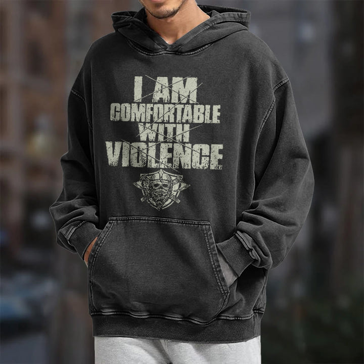 WorldNorse I Am Comfortable With Violence Washed Hoodie - image 7