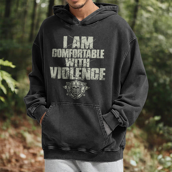 WorldNorse I Am Comfortable With Violence Washed Hoodie - image 6