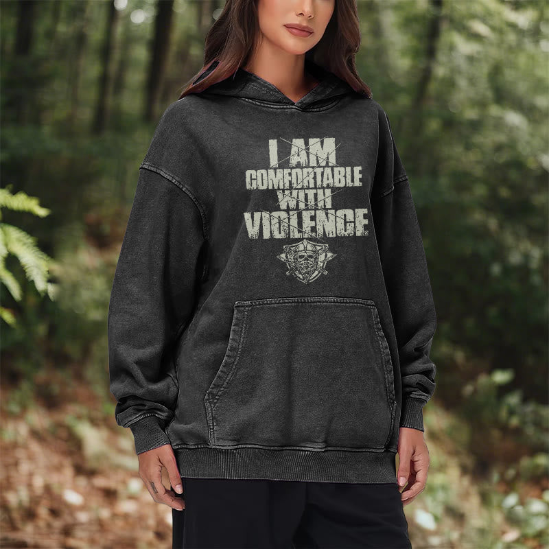 WorldNorse I Am Comfortable With Violence Washed Hoodie - image 10