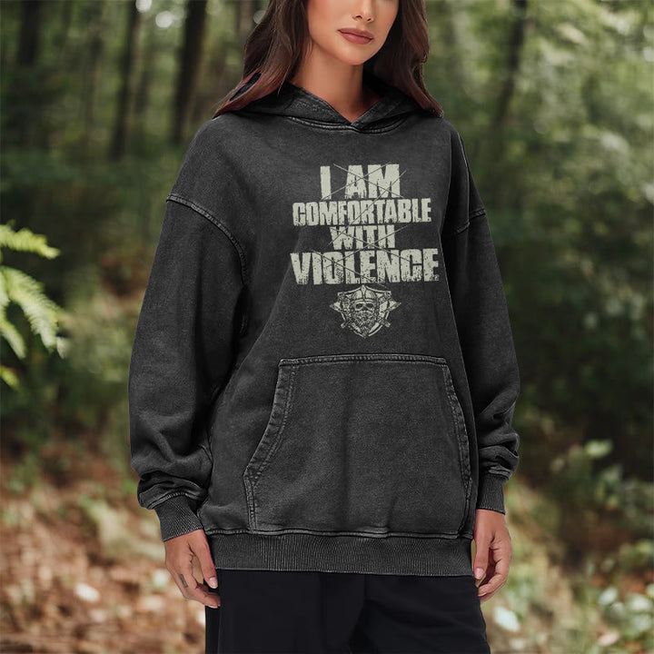 WorldNorse I Am Comfortable With Violence Washed Hoodie - image 10