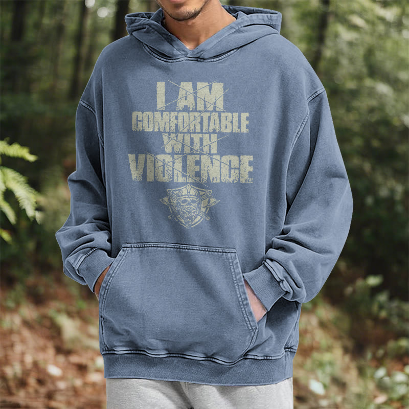 WorldNorse I Am Comfortable With Violence Washed Hoodie - image 24