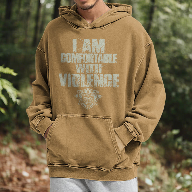 WorldNorse I Am Comfortable With Violence Washed Hoodie - image 28