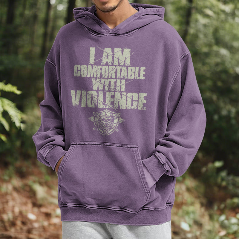 WorldNorse I Am Comfortable With Violence Washed Hoodie
