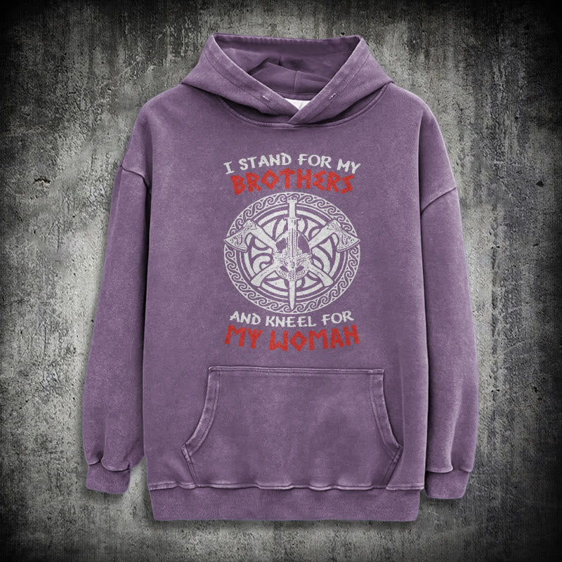 WorldNorse Viking Standbrothers Washed Hoodie - Purple - 3XL - image 33