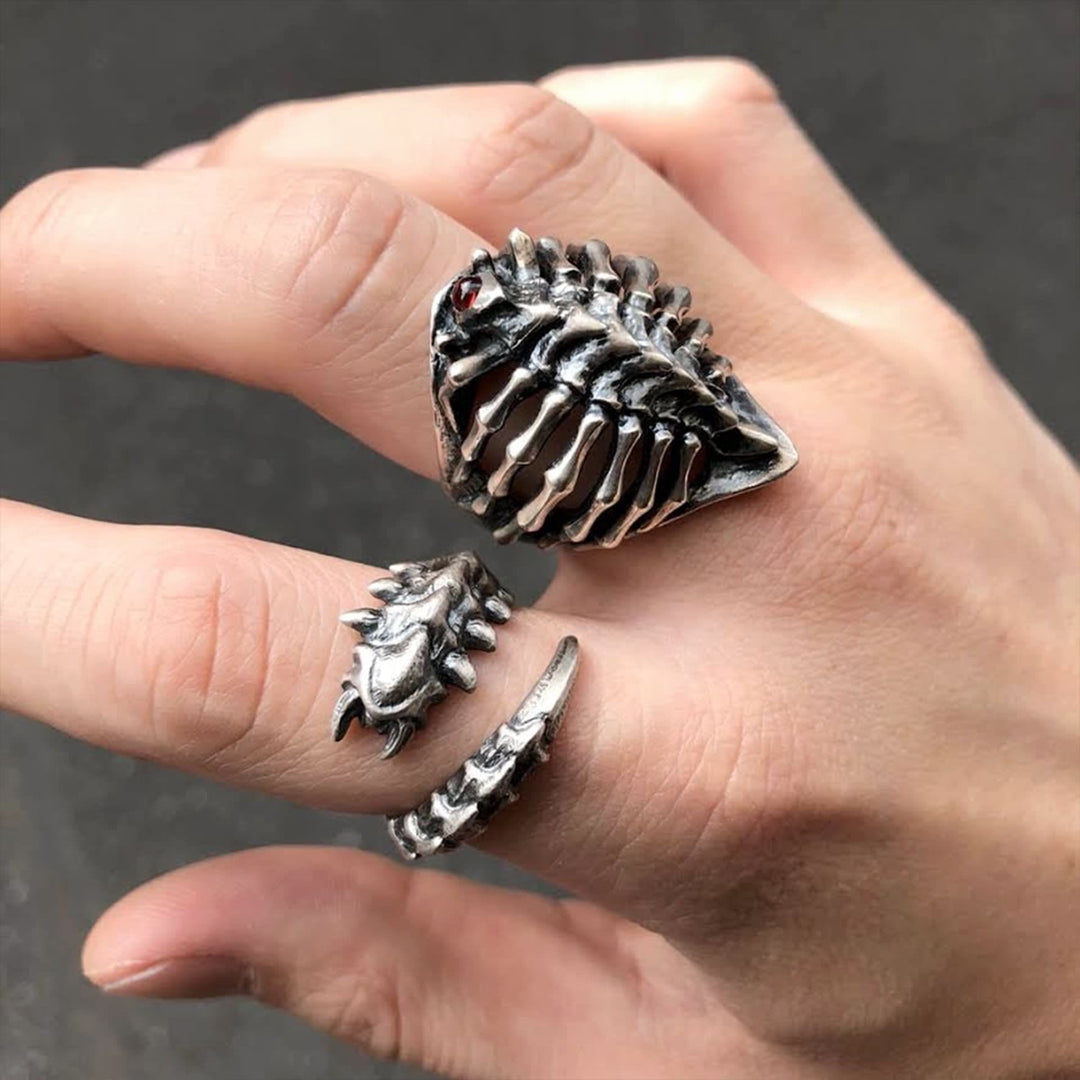 WorldNorse Strange Freak Beast Alien Centipede Ring