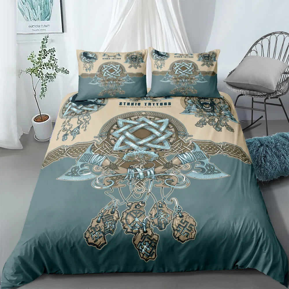 WorldNorse Celtic Knot Mjolnir Bedding Set - Celtic Knot - 260X240cm (1 Duvet Cover + 2 Pillow Case) - image 4