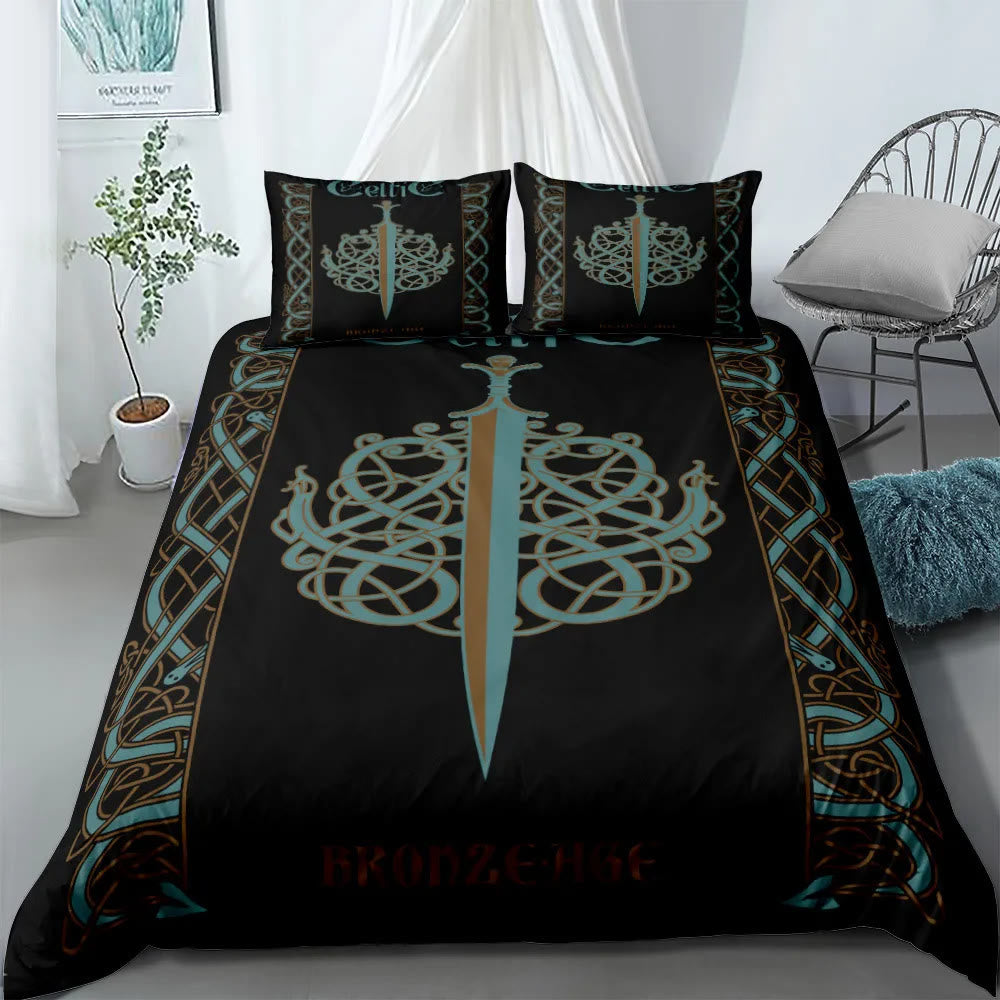 WorldNorse Valhalla Warrior Bedding Set - Celtic Knot Sword - 260X240cm (1 Duvet Cover + 2 Pillow Case) - image 2