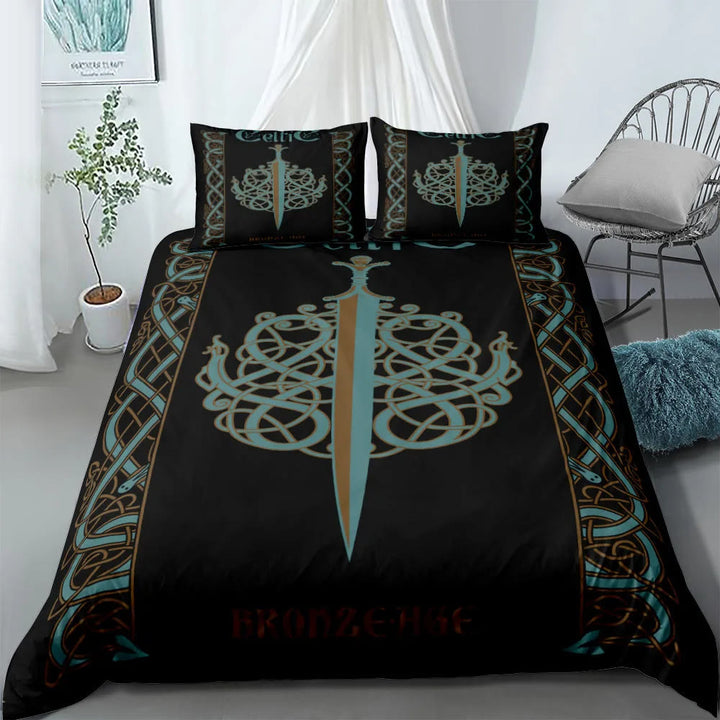 WorldNorse Valhalla Warrior Bedding Set - Celtic Knot Sword - 260X240cm (1 Duvet Cover + 2 Pillow Case) - image 2