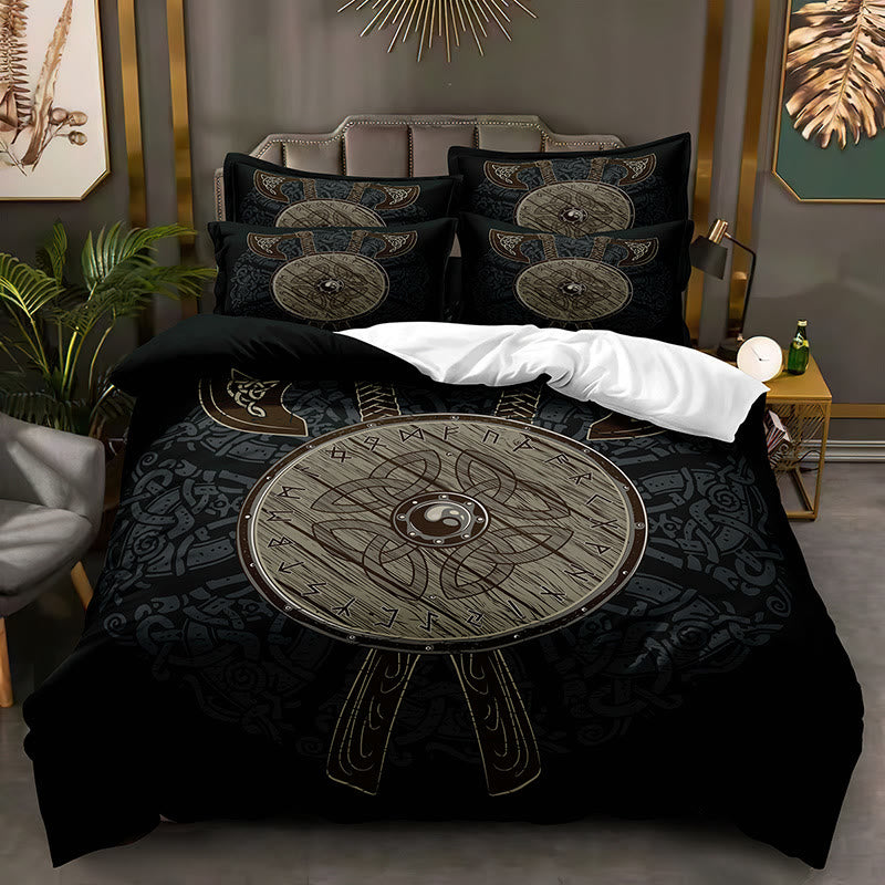 WorldNorse Helm Of Awe Bedding Set - Viking Axe - 264X228cm (1 Duvet Cover + 2 Pillow Case) - image 3
