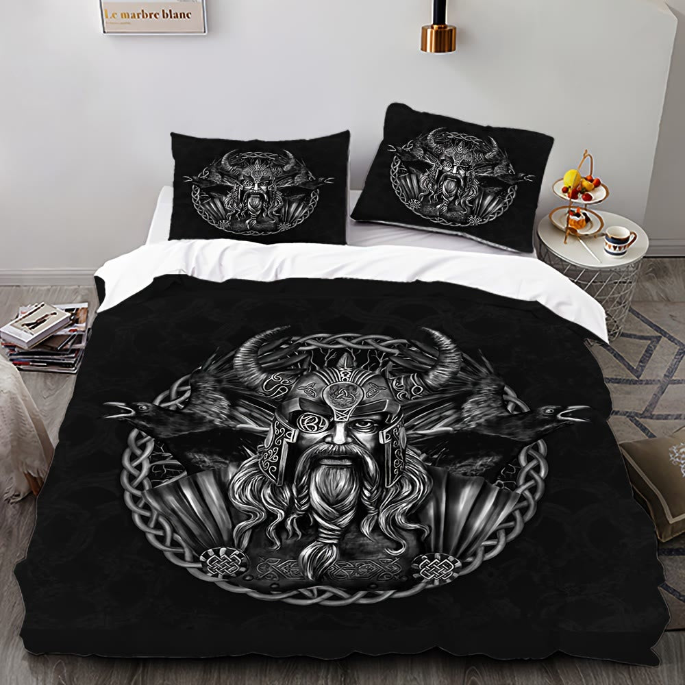 WorldNorse Viking Rune Bedding Set - Odin - 264X228cm (1 Duvet Cover + 2 Pillow Case) - image 0