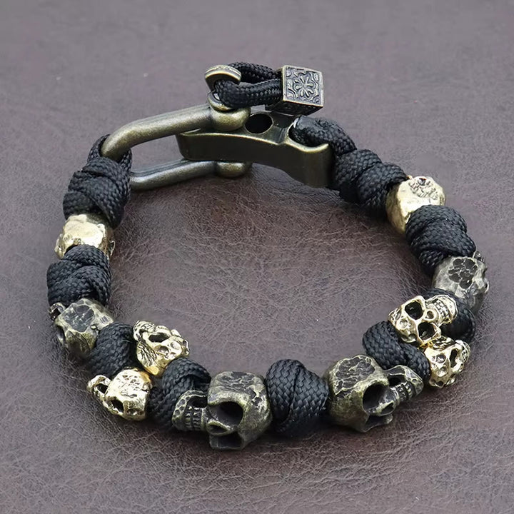 WorldNorse Skull Paracord Bracelet - Single Row Rope - Black - image 2