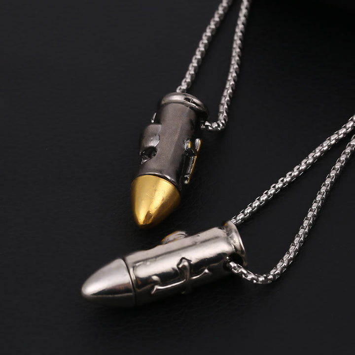 WorldNorse Skull Wrap Bullet Cross Necklace - image 7