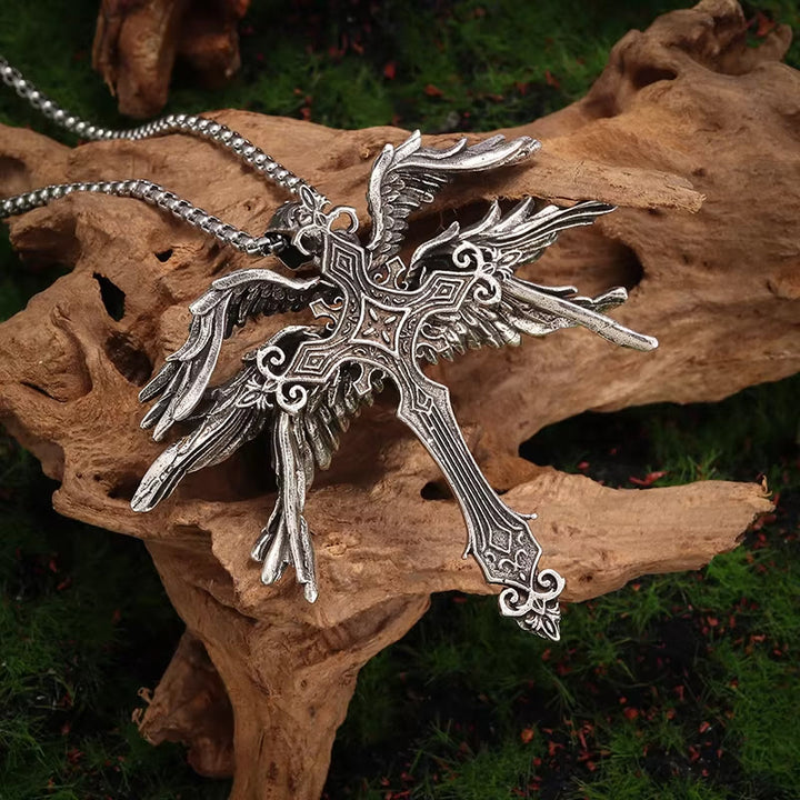 WorldNorse Holy Angel Six Wings Cross Necklace - image 2