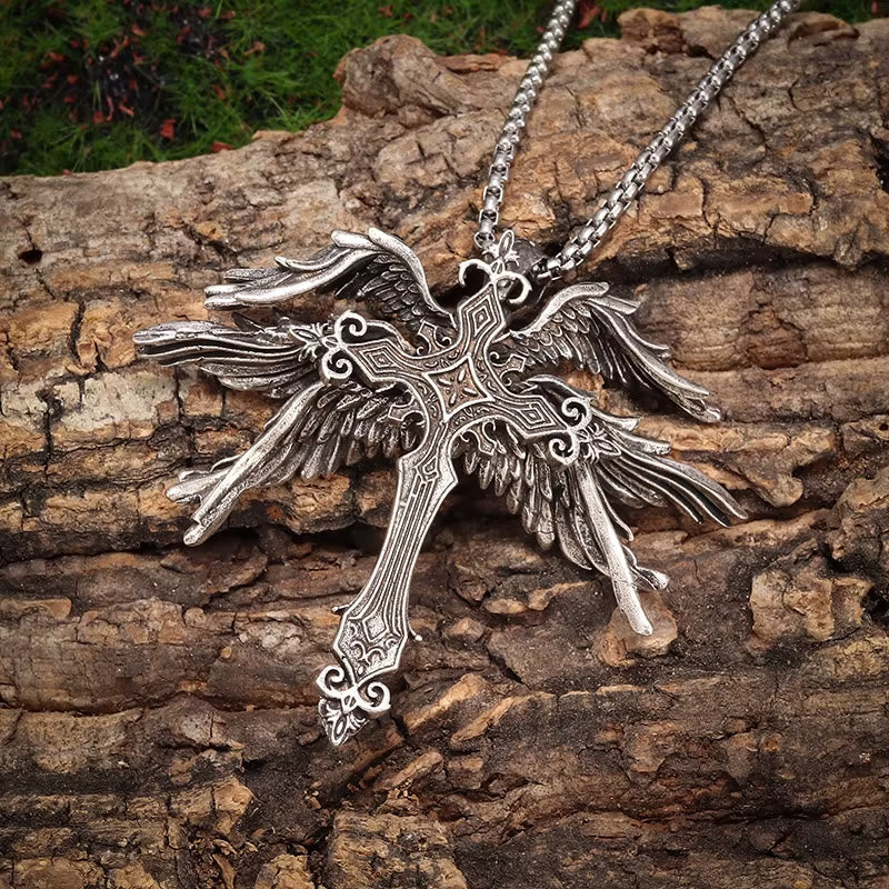 WorldNorse Holy Angel Six Wings Cross Necklace - image 3