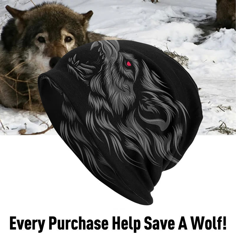 WorldNorse Viking Tattoo Fenrir Wolf Beanie - Wolf - image 0