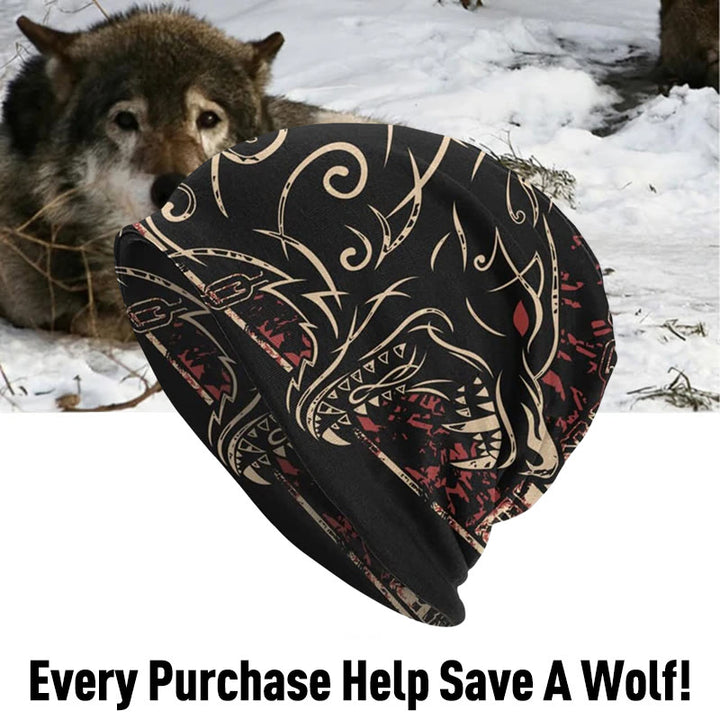 WorldNorse Wolf Tattoo Celtic Beanie - Wolf - image 0