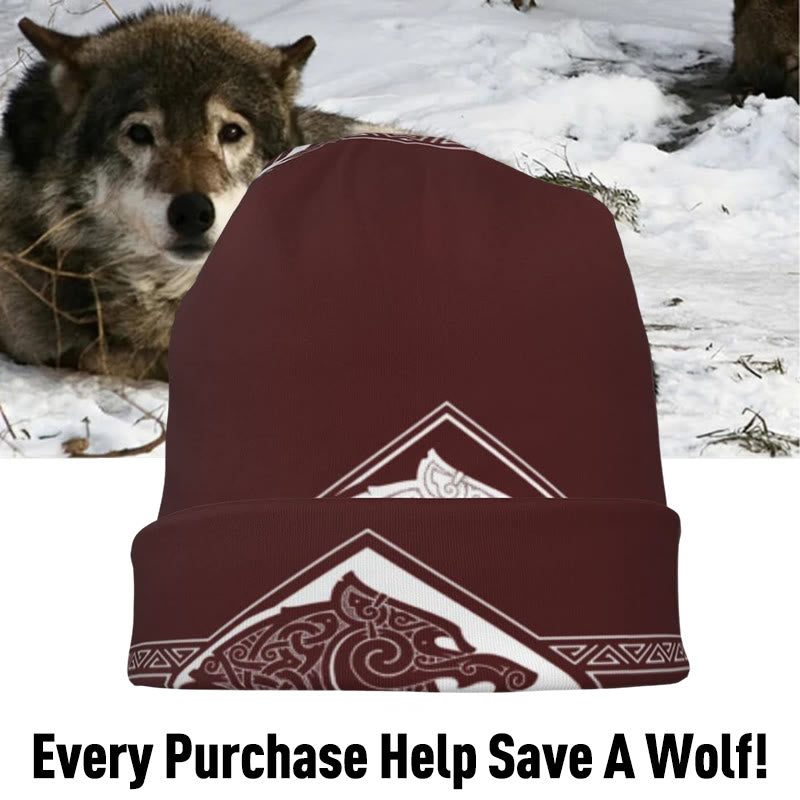 WorldNorse Double Wolves Norse Beanie - image 1