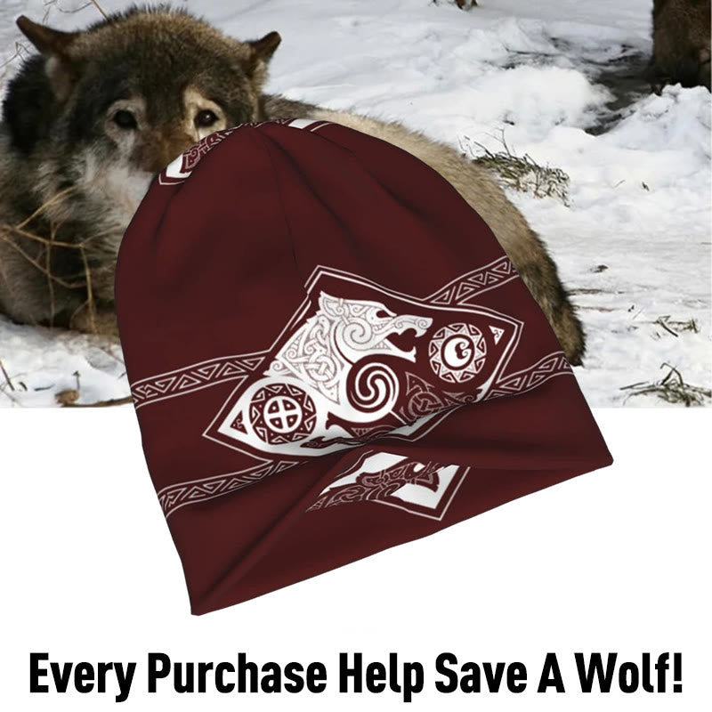 WorldNorse Double Wolves Norse Beanie - image 2
