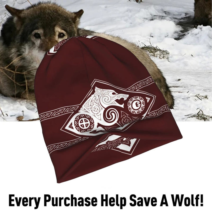 WorldNorse Double Wolves Norse Beanie - image 2