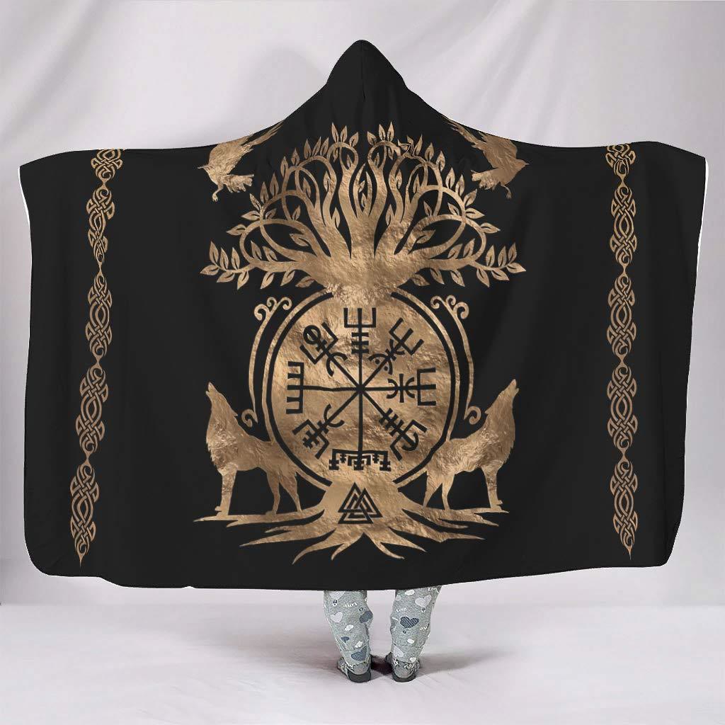 WorldNorse Odin Valknut Hooded Blanket - Vegvisir - 150x200cm - image 6