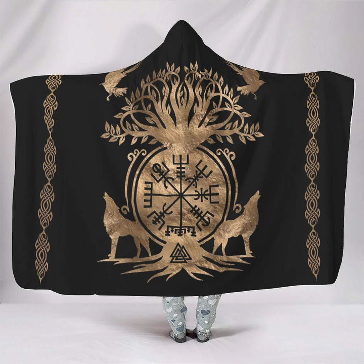 WorldNorse Odin Valknut Hooded Blanket - Vegvisir - 150x200cm - image 6