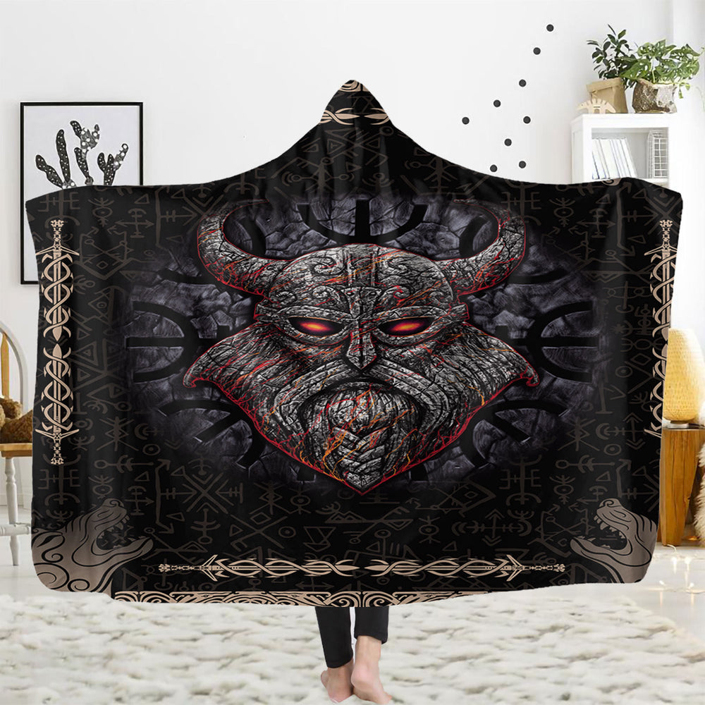 WorldNorse Viking Axe Hooded Blanket - Warrior - 150x200cm - image 1