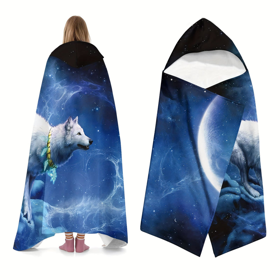 WorldNorse Aurora Wolves Hooded Blanket - image 3