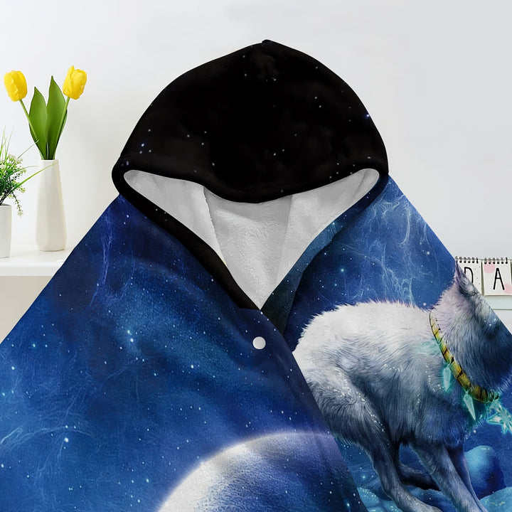 WorldNorse Aurora Wolves Hooded Blanket - image 2