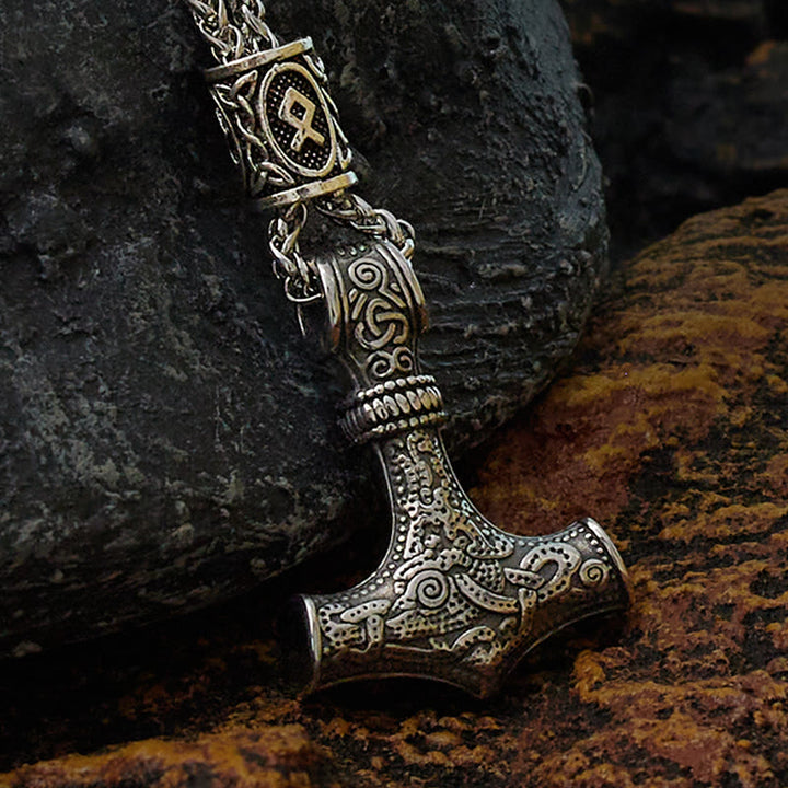WorldNorse Mjölnir - Thor's Hammer Stainless Steel Necklace - Silver - image 6