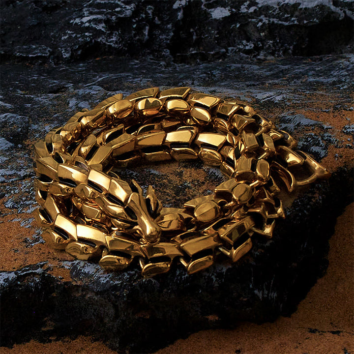 WorldNorse The Midgard Serpent - Stainless Steel Necklace - Gold - 70cm - image 12